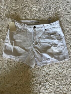 Roswear XL White Distressed Denim Jean Shorts